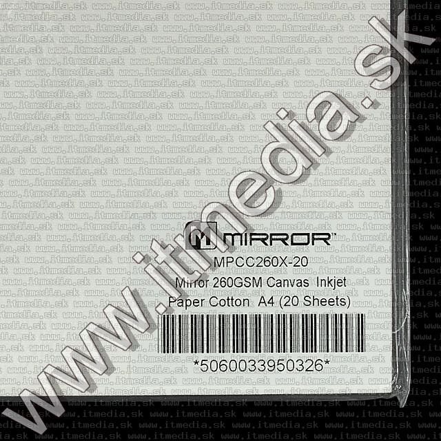 Image of Mirror **Cotton Canvas** Photo Paper A4 260g (20pk)***OEM*** (IT8722)